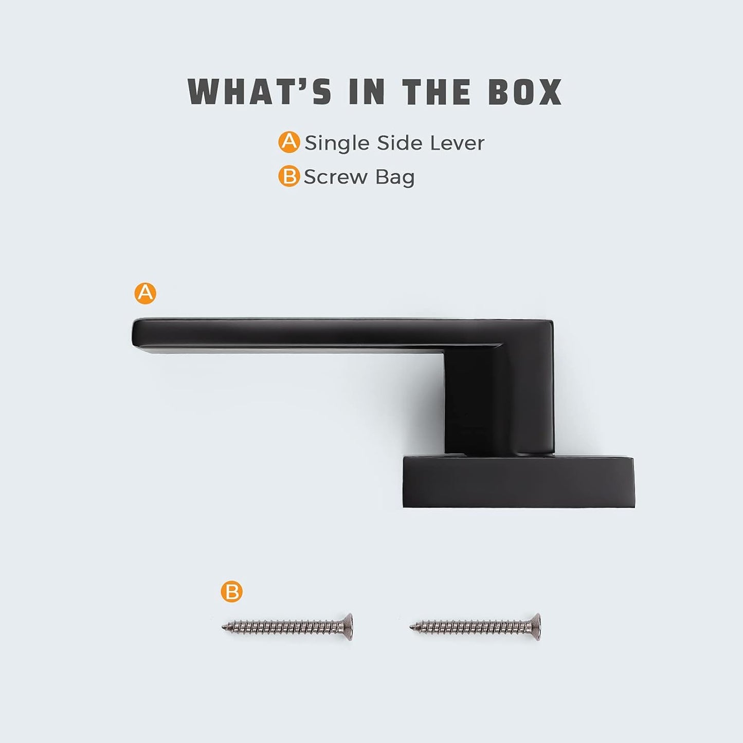 4 Pack KNOBWELL Black Dummy Door Knobs for French Doors/Closets Left/Right Handles - Interior No-Functioning Lever