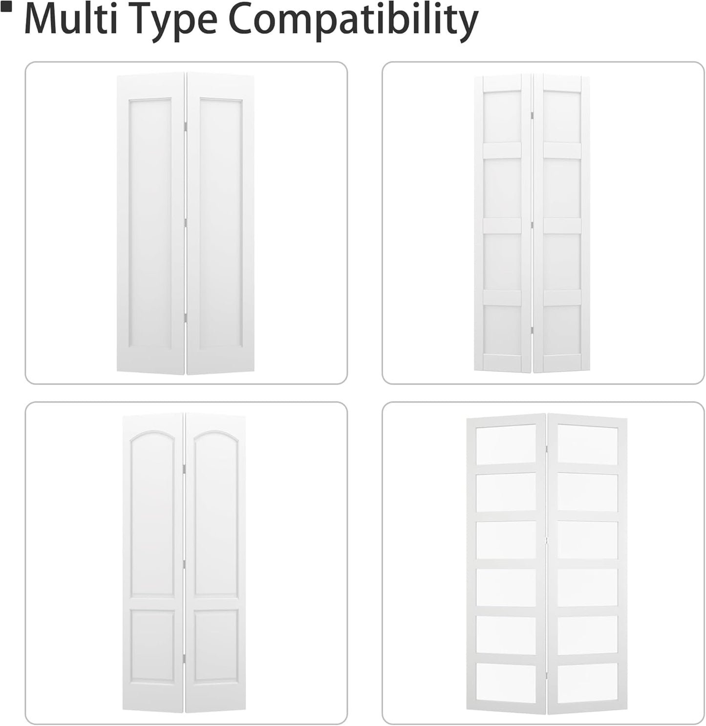 40'' Bi-Fold Sliding Barn Door Hardware Track Kit for Two 18'' Doors - Side Mount Installation, Heavy Duty Roller - Brushed Nickel