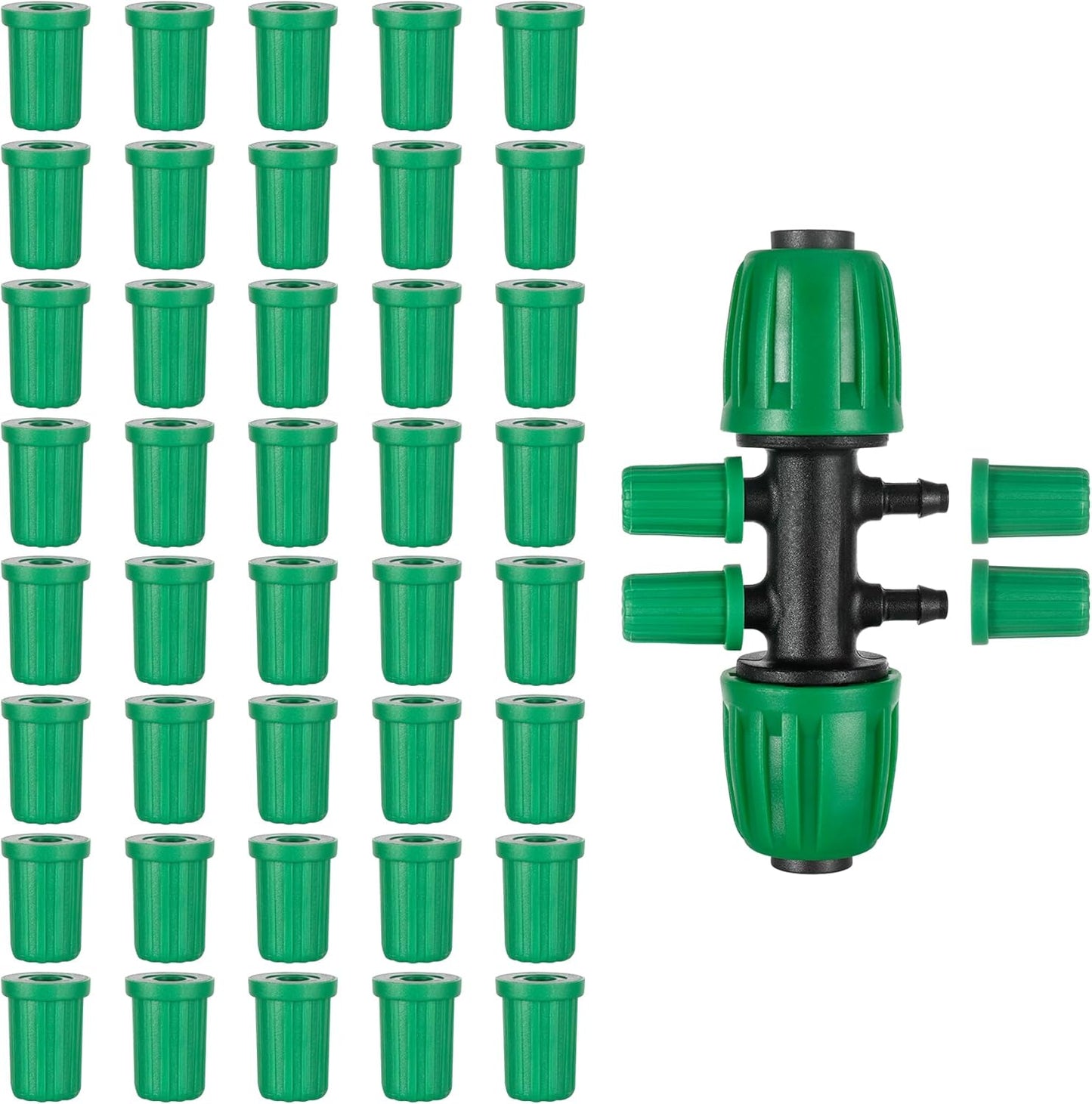 40 Pack 1/4 Barb Connector Plug Cap for Rubber Plug Fitting in Irrigation System Hose