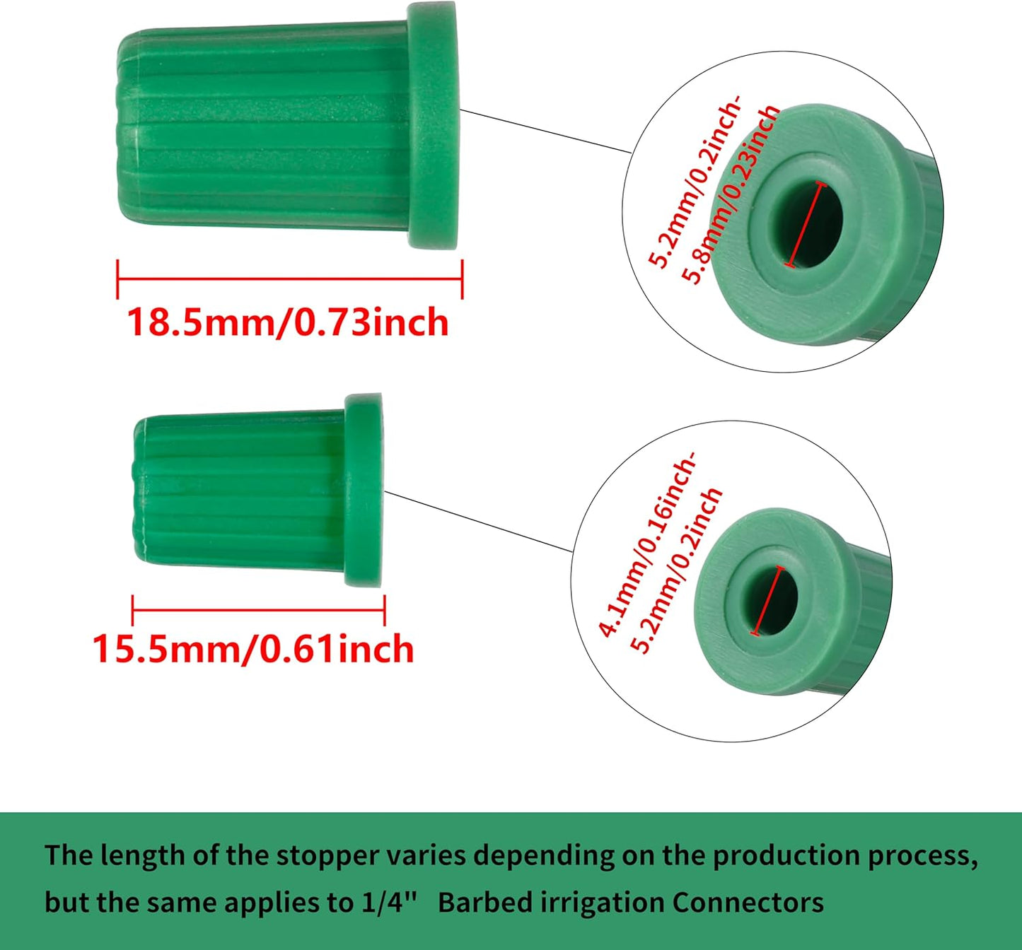 40 Pack 1/4 Barb Connector Plug Cap for Rubber Plug Fitting in Irrigation System Hose