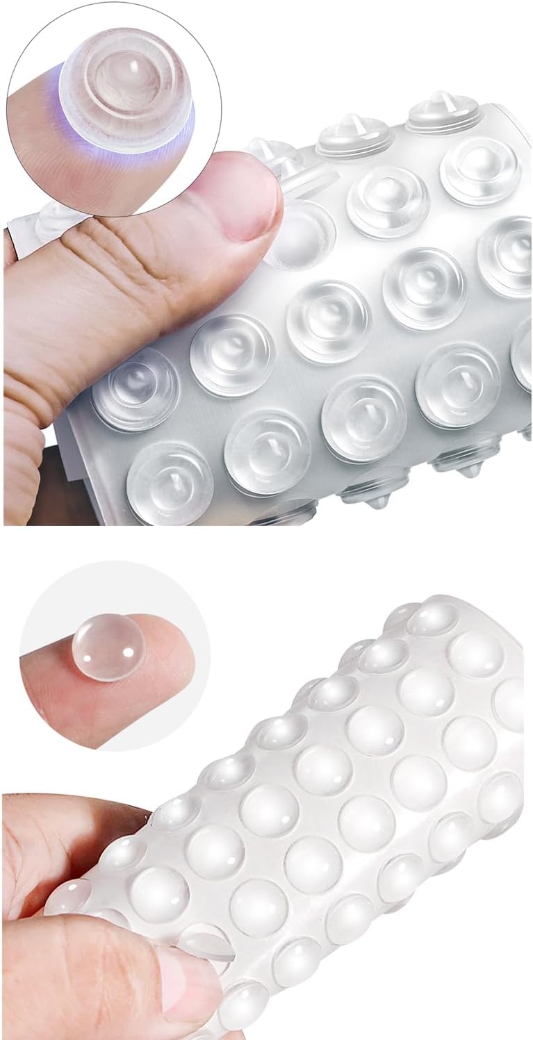 400 Pcs Clear Self Adhesive Rubber Cabinet Door Bumpers Set - Sound Dampening Hemispherical and Conical Pads