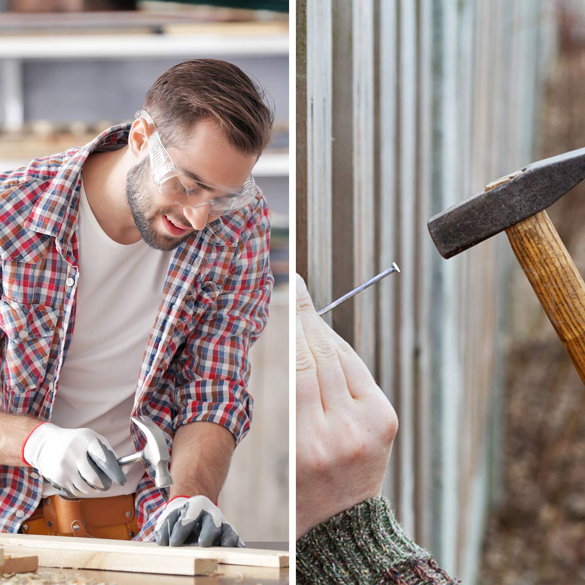 400pcs Picture Hanging Galvanized Nails Assortment Kit - Small Finish Nails for Wood & Wall - 7 Size Variety Pack - WildKart
