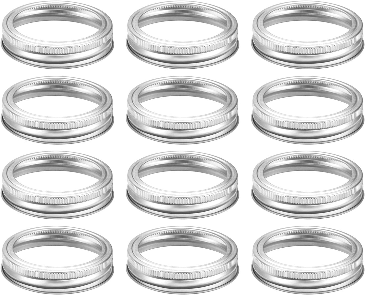 42pcs Wide Mouth Canning Jar Rings, 86mm Tinplate Sealed Leak Proof Silver Mason Jar Lids