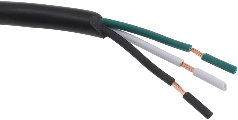 4ft Black RTNLIT Power Cord with 3-Prong Plug, On/Off Switch, and Open Wiring