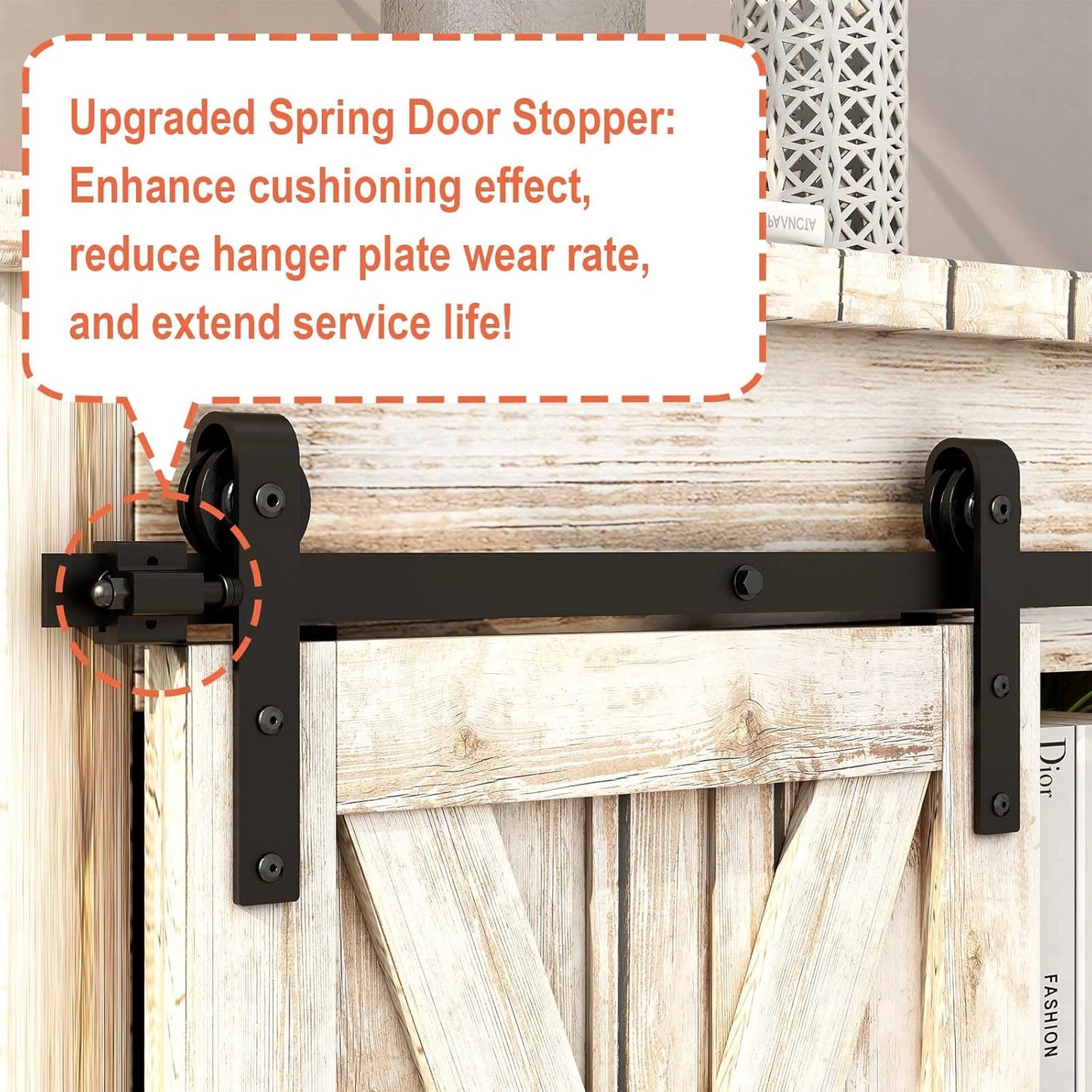 4FT Mini Sliding Barn Door Hardware Kit for Single Cabinet, Perfect for Storage, Window, TV Stand, Closet - No Cabinet Included