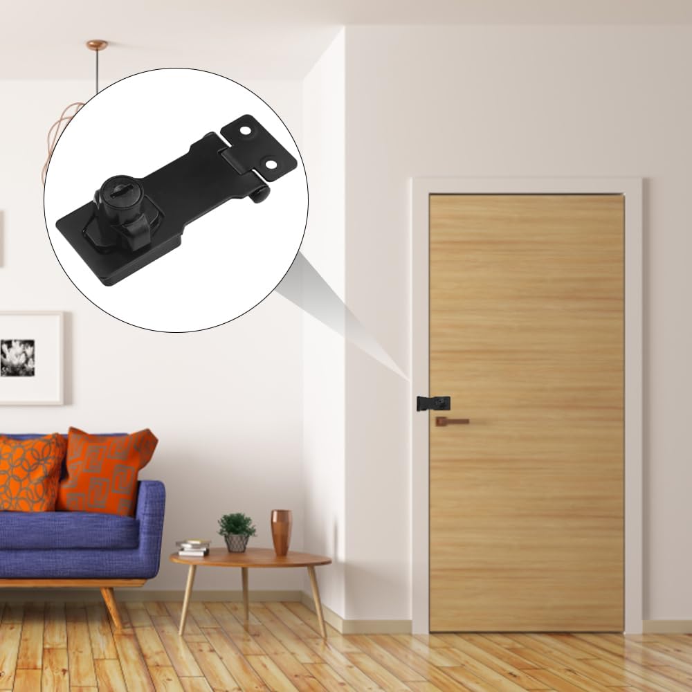 4PCS Keyed Hasp Locks - 3" x 1.3" Door Latches with Screws for Cabinet Drawer - Lock Padlock Latches - Keyed Alike - WildKart