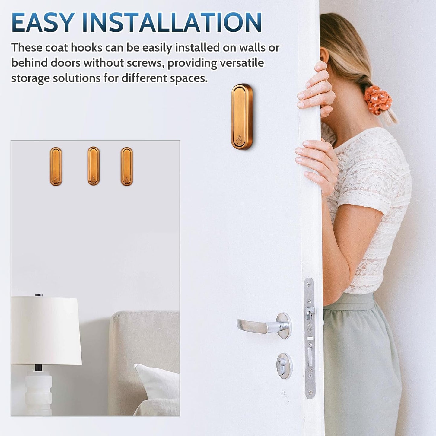 4pcs PartyKindom Foldable Wall Hooks - Retractable Coat Hook for Hanging Towels, Keys, Bags, Jackets - Includes Mounting Hardware