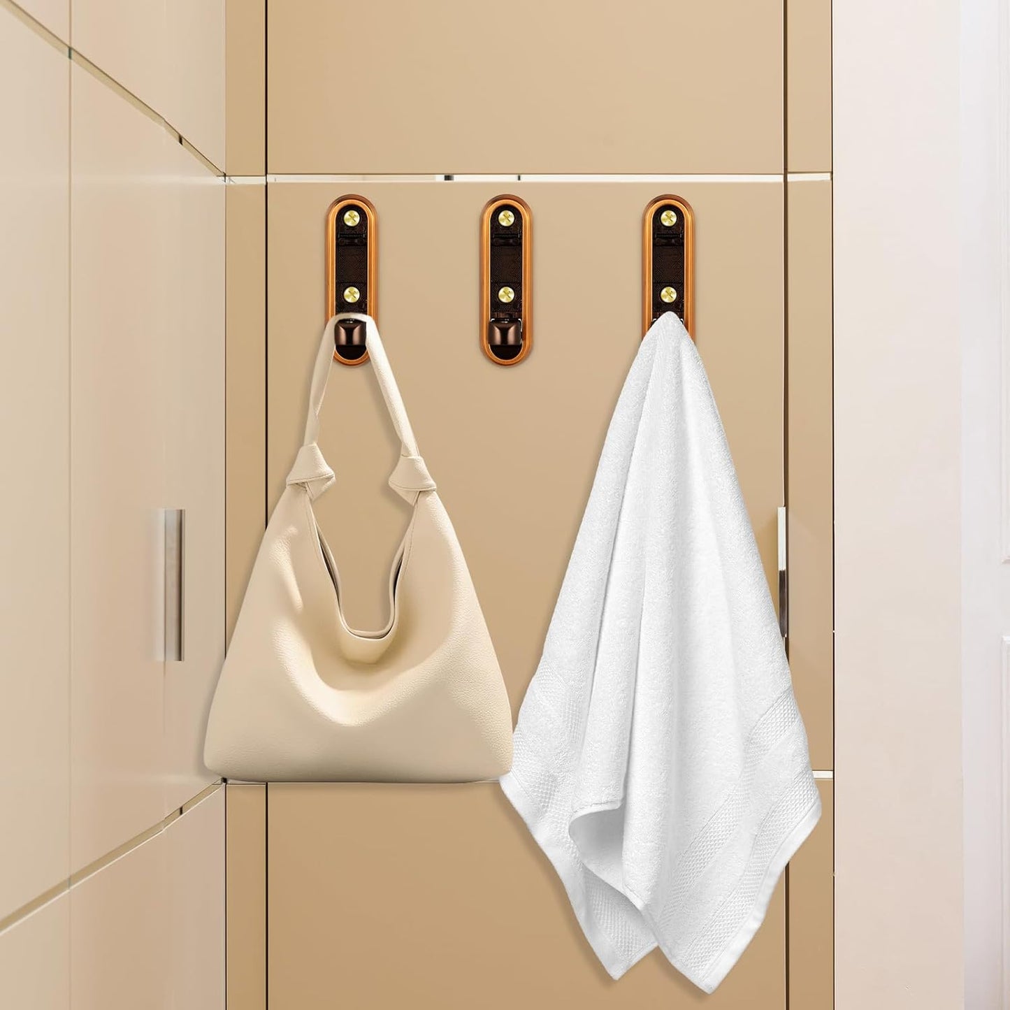 4pcs PartyKindom Foldable Wall Hooks - Retractable Coat Hook for Hanging Towels, Keys, Bags, Jackets - Includes Mounting Hardware