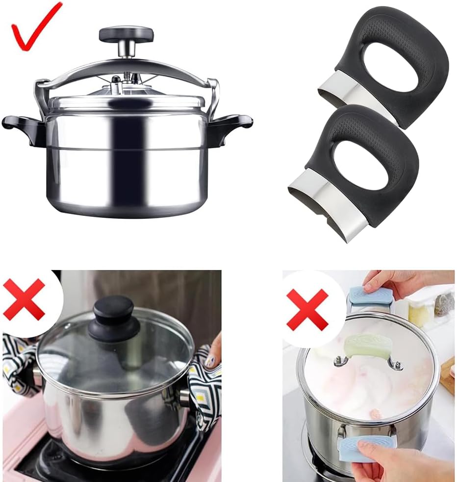 4pcs Pressure Cooker Handle Replacement Set - Anti-Scalding Pot Side Handles for Metal Pressure Pans