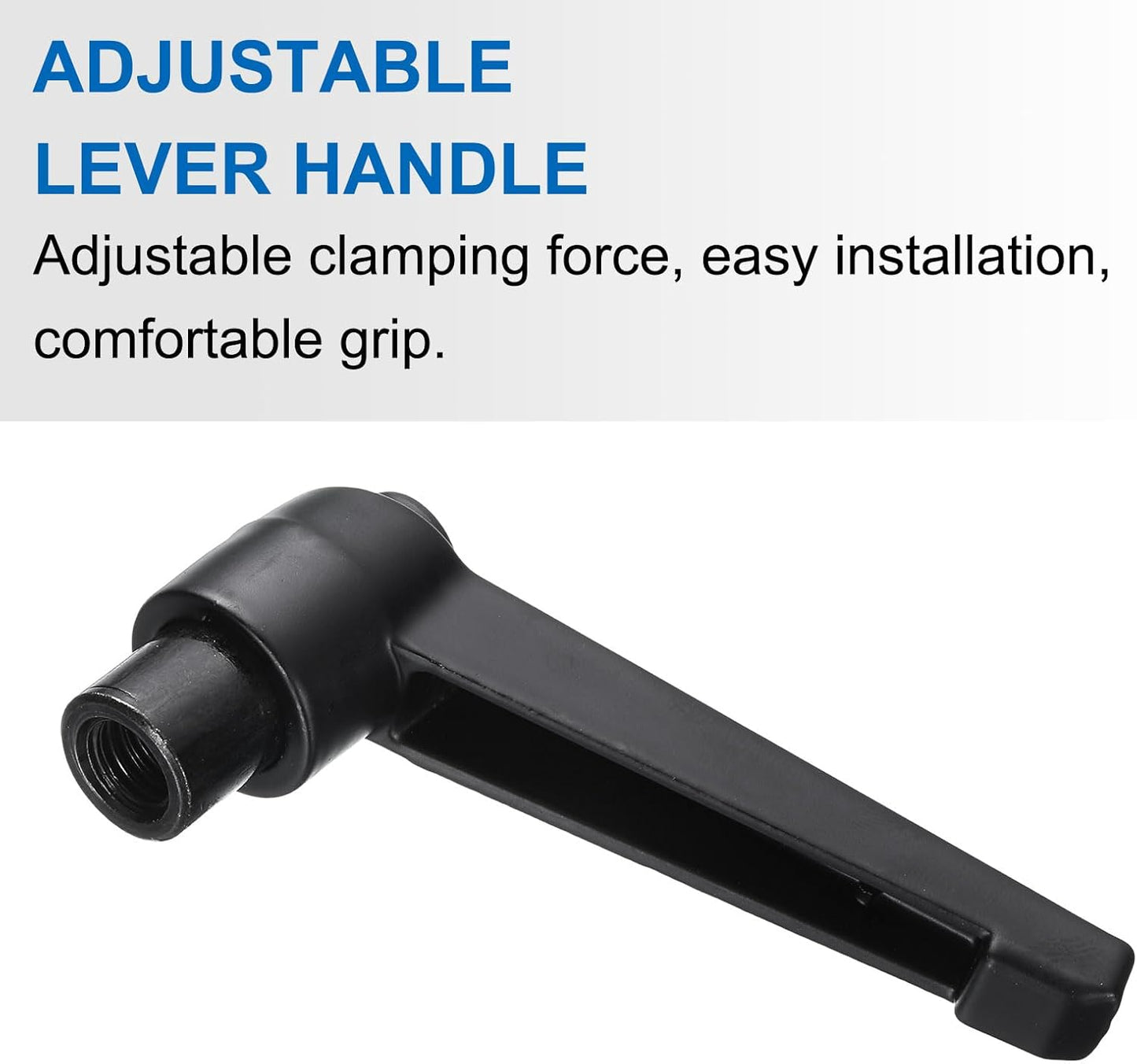 4pcs uxcell Black Clamping Lever Adjustable Handle Set M8 x 25mm Male & Female Thread Level Handles for Lathe Machinery