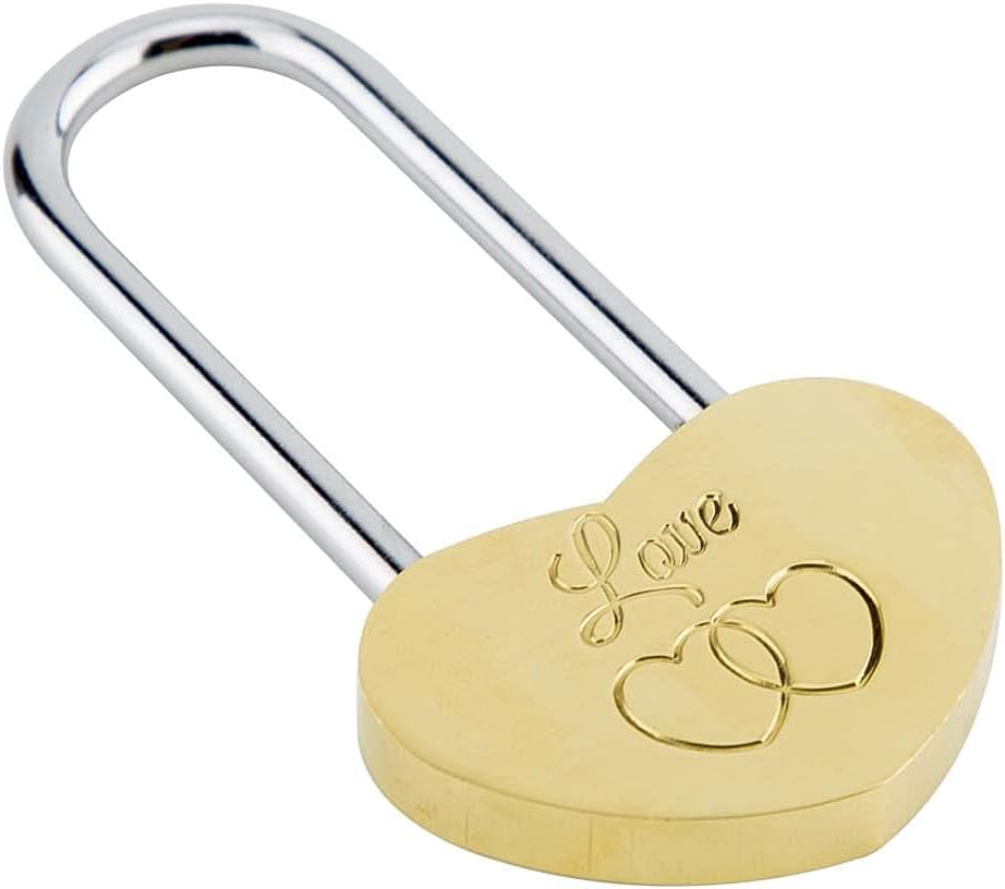 4PCS VeYocilk Love Lock Heart Padlock - 3.5" 50mm Without Key for Eternal Love on Fence & Bridge