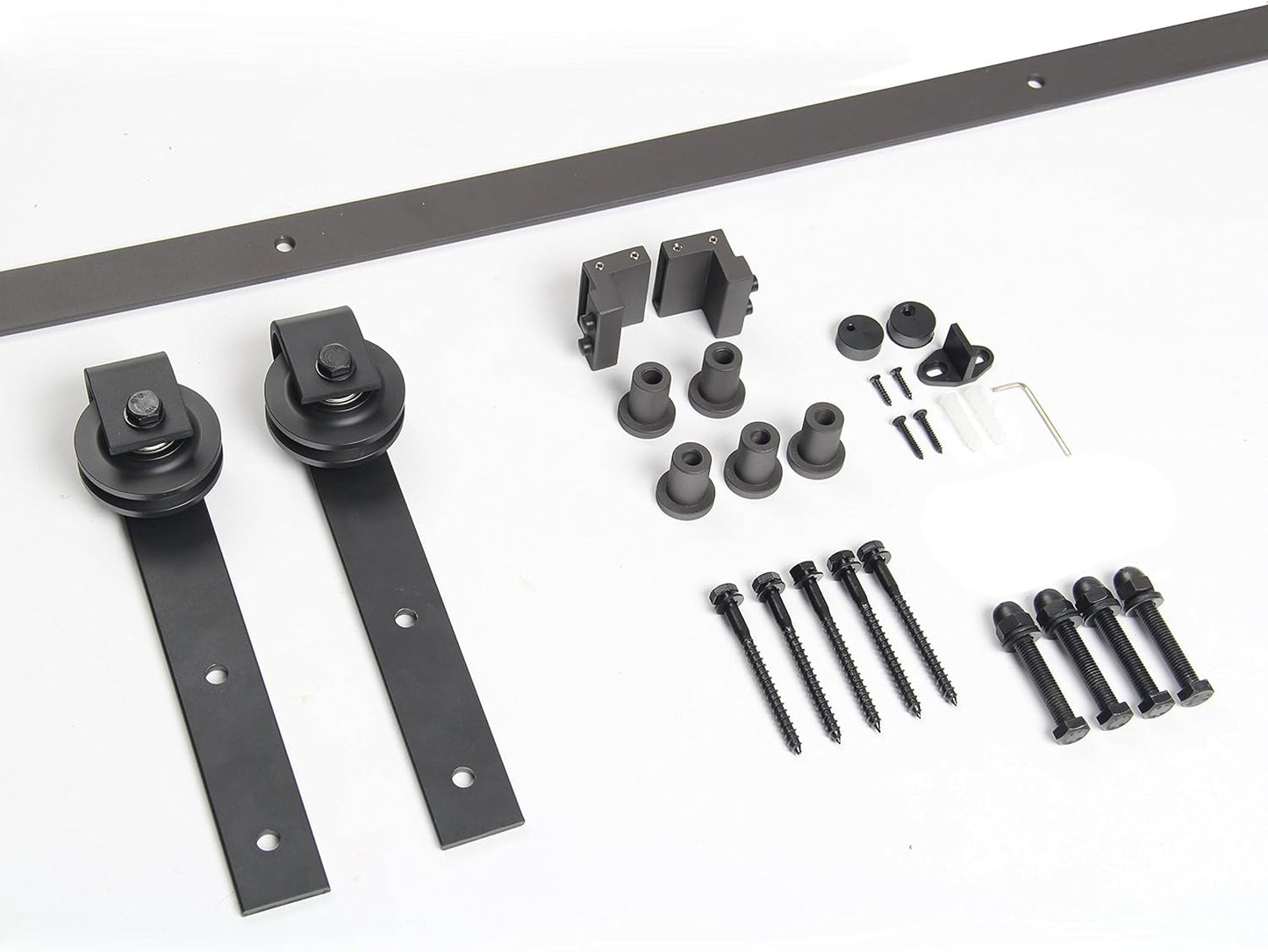 5 FT Sliding Barn Wood Door Hardware Kit - U-MAX Basic Sliding Track (Basic "J") - WildKart