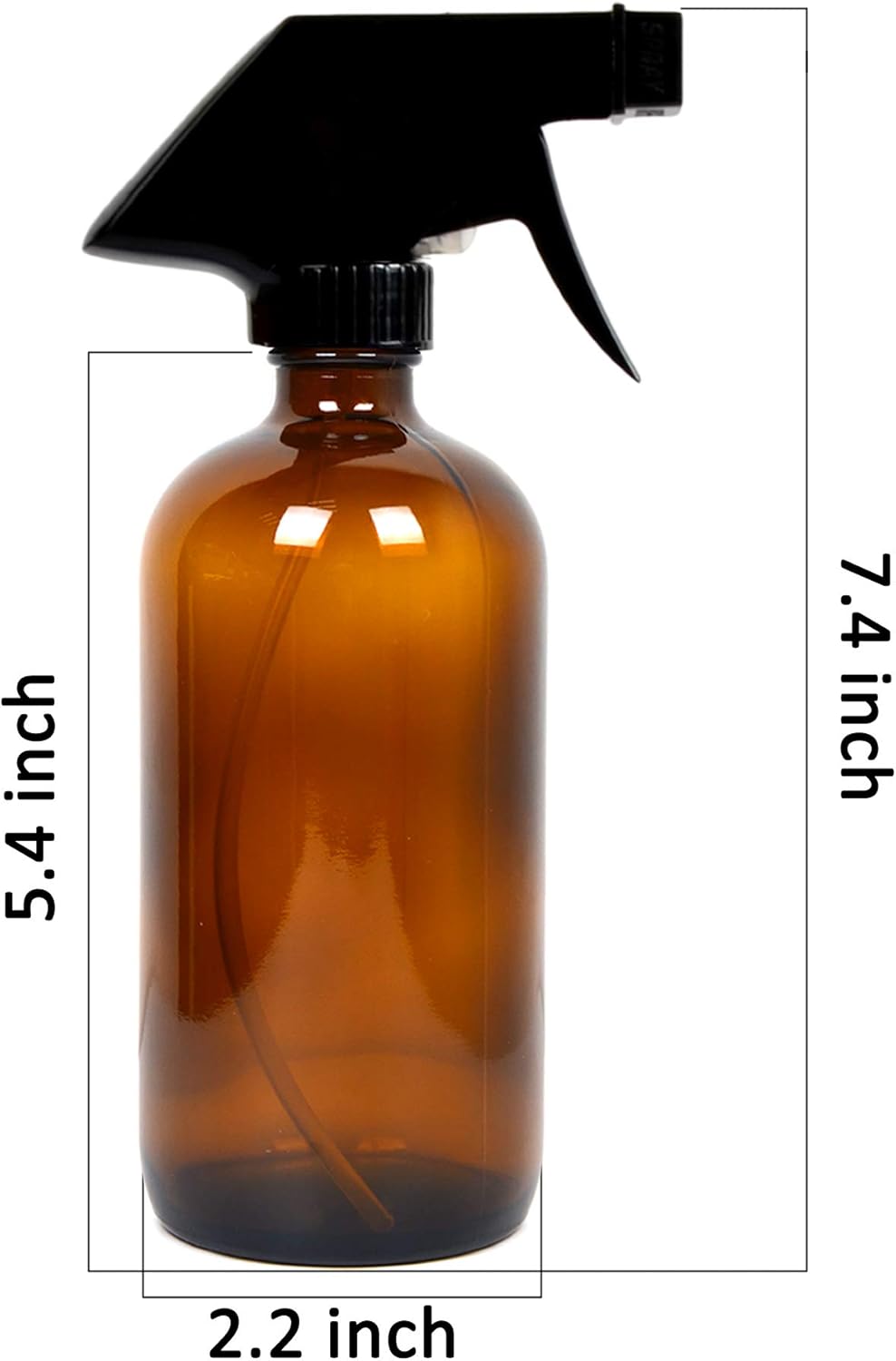 5-Pack Refillable Amber Glass Spray Bottles - 8oz Containers for Essential Oils, Cleaning, Aromatherapy - Trigger Sprayer