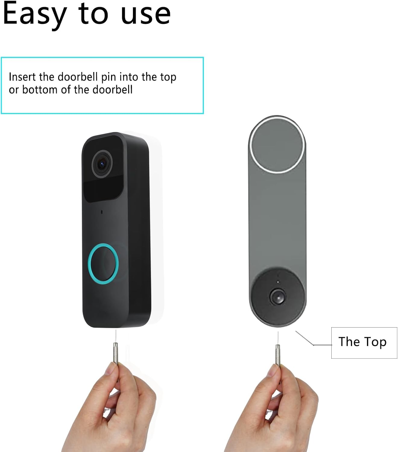 5 Pack TEKCAM Doorbell Key Replacement Compatible with Blink, Nest, Arlo, Eufy Video Doorbells - Removal Tool Pin