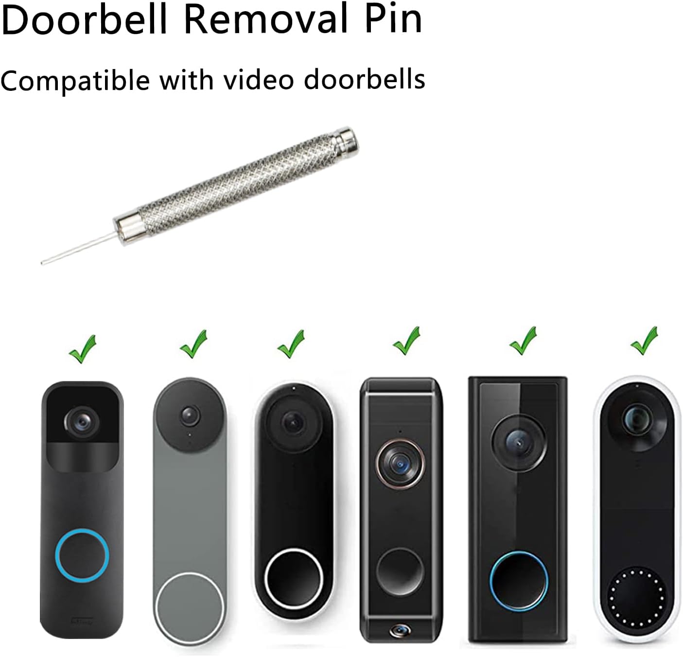 5 Pack TEKCAM Doorbell Key Replacement Compatible with Blink, Nest, Arlo, Eufy Video Doorbells - Removal Tool Pin