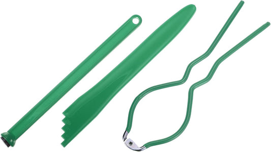 5-Piece Canning Tool Kit with Electroplated Supplies for Regular Mouth Ball Jars and Mason Jars - Bubble Popper, Lid Lifter, Wrench - Green