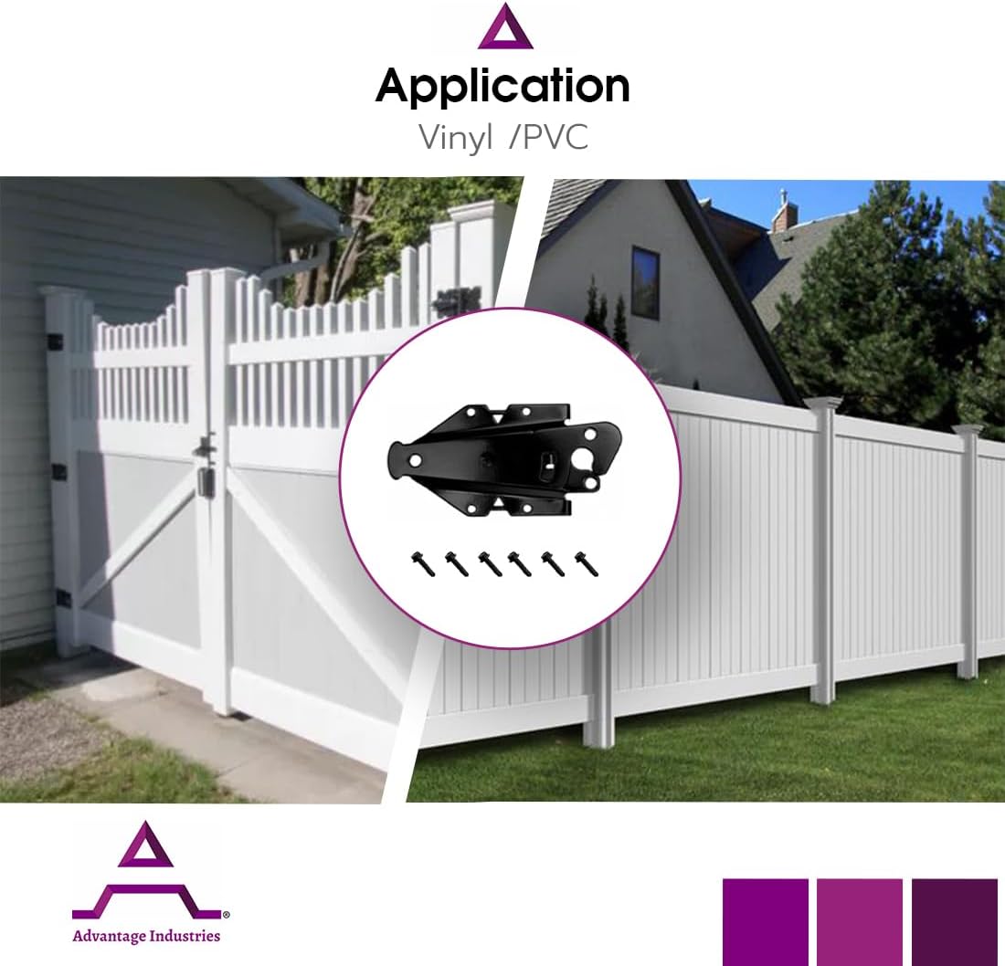 5โ Stainless-Steel Self-Latching Gate Latch with Adjustable Striker for Vinyl/PVC Gates - White
