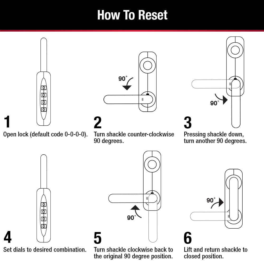 50 mm Programmable Combination Padlock by Master Lock - Assorted Colors