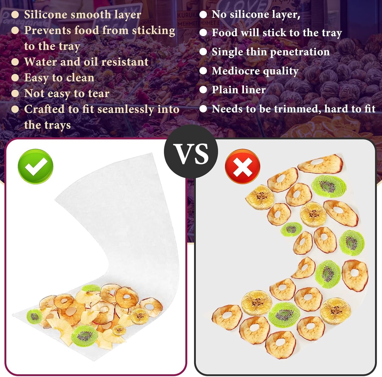 500 Pack Parchment Paper Sheets for Harvest Right Freeze Dryer - Medium Tray Accessories - White 17" x 6.8