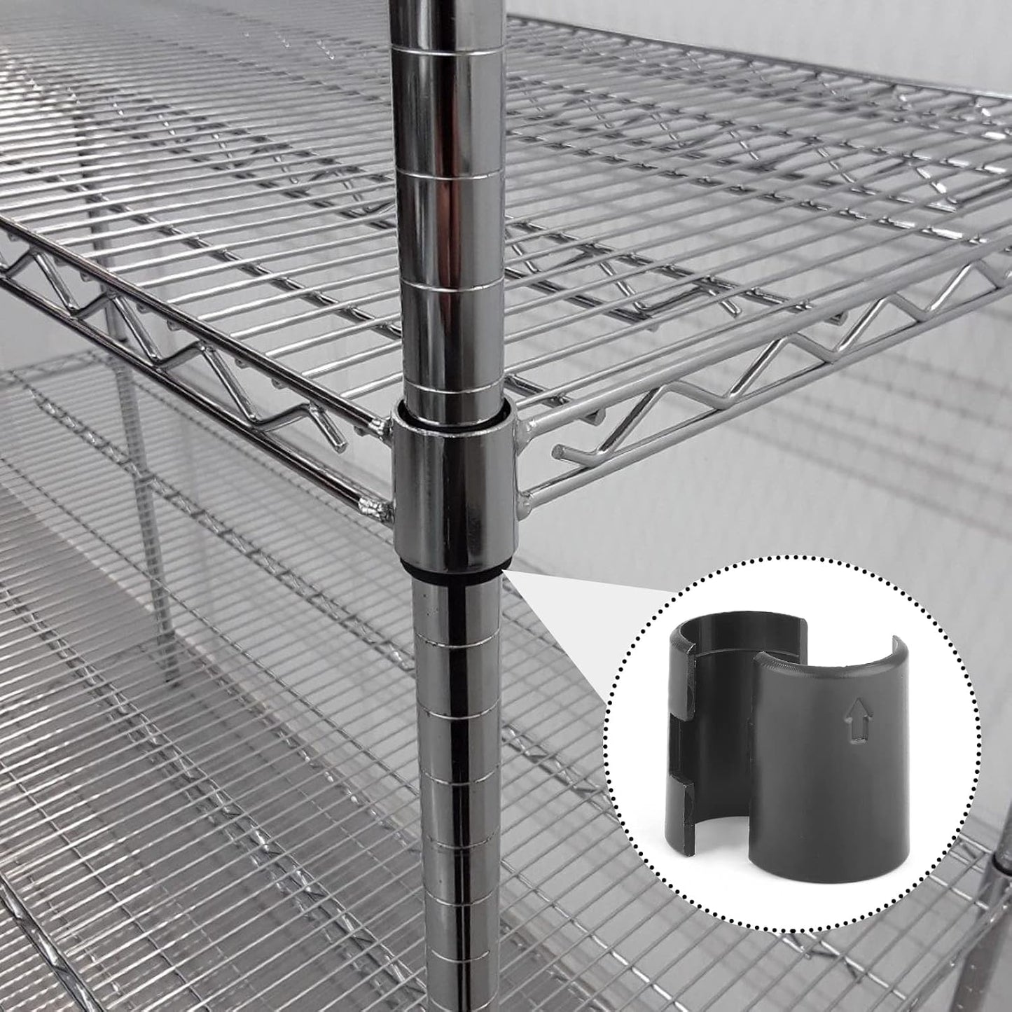 52 Pack Wire Shelving Lock Clips for 7/8" Post - 26 Pairs of Sleeves Replacements for System