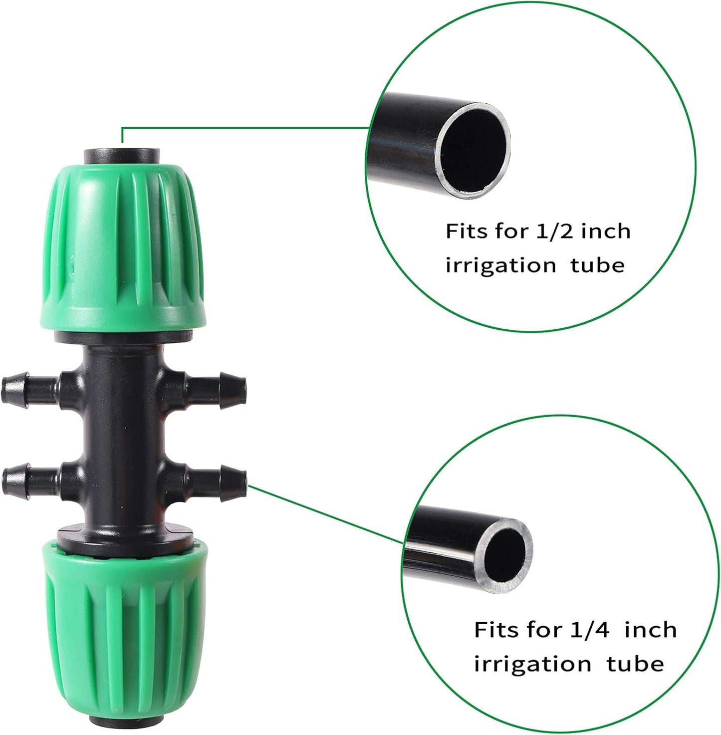52FT PVC Garden Irrigation Tubing Hose with Lock Connector for Drip System - 1/2" Diameter, 16mm OD, 12mm ID