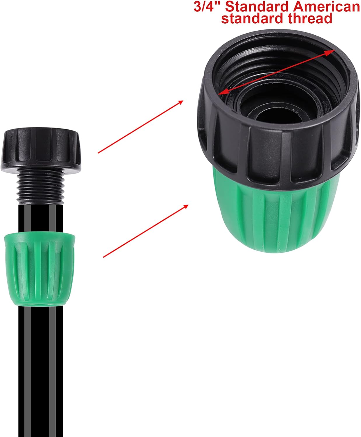 52FT PVC Garden Irrigation Tubing Hose with Lock Connector for Drip System - 1/2" Diameter, 16mm OD, 12mm ID