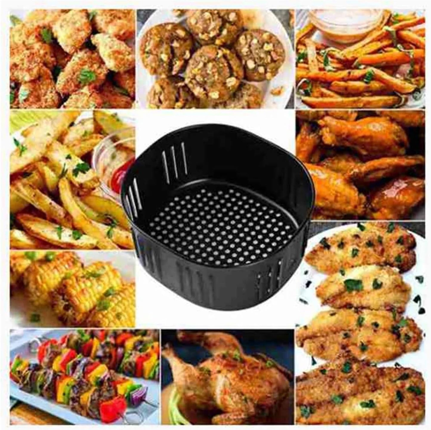 5.5Qt Air Fryer Replacement Basket Compatible with Power XL DASH Gowise - Air Fryer Accessories for All Air Fryer Ovens
