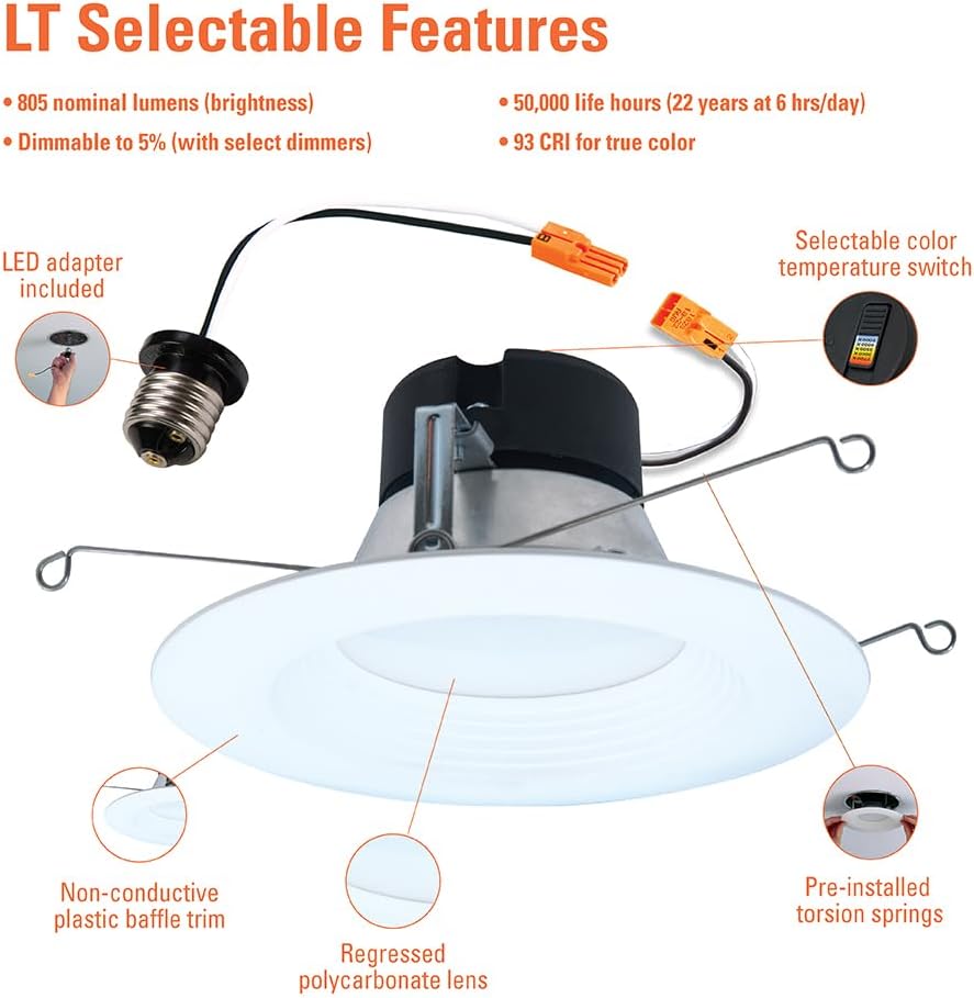 5CCT Baffle Trim LED Retrofit Module for HALO LT 5-inch and 6-inch - 750 Lumens
