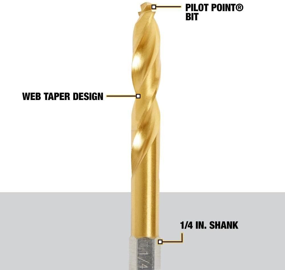 5pc DEWALT Impact Ready Titanium Nitride Coated Drill Bit Set - DD5155