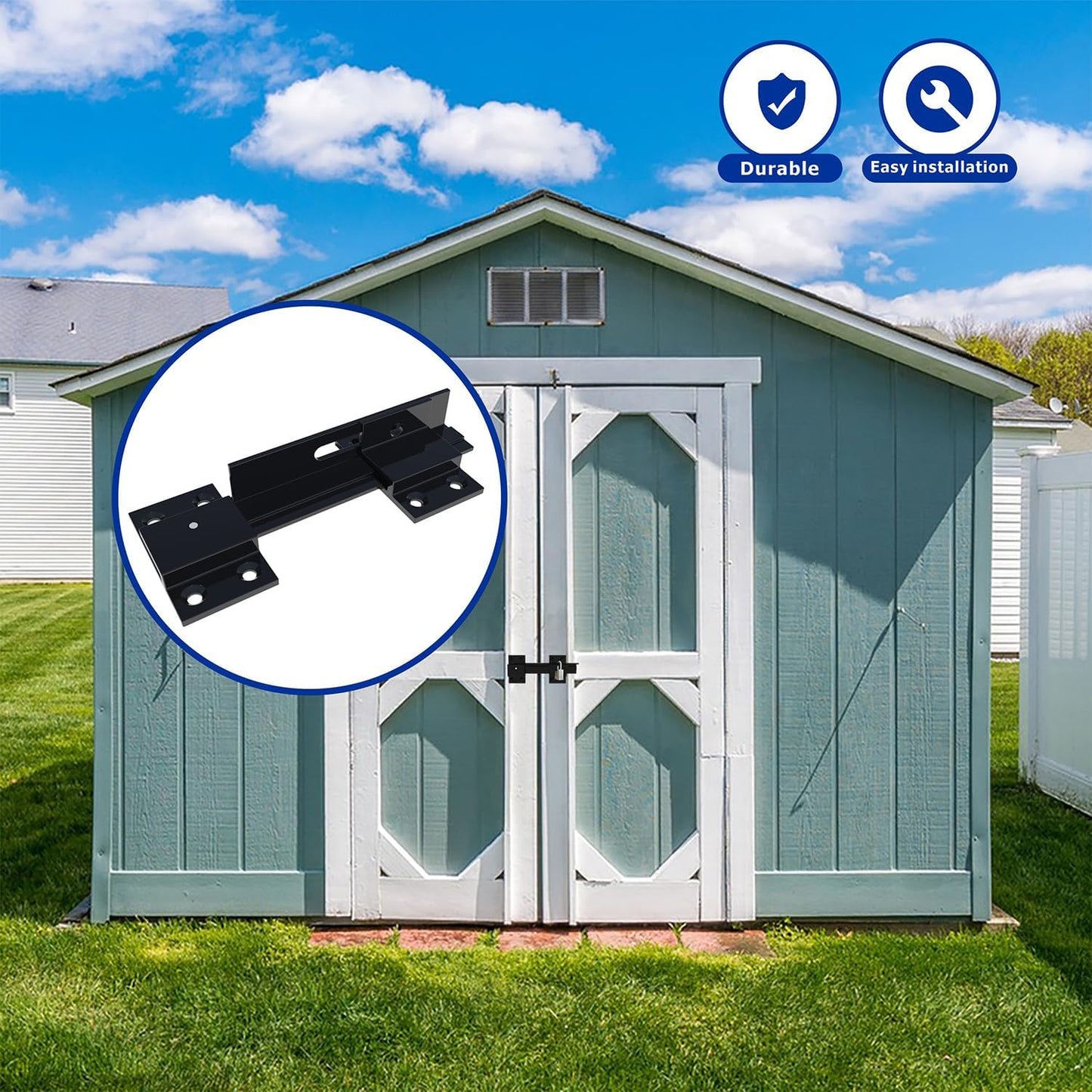 6" Aluminum Alloy Flip Gate Latch Lock with Padlock Hole for Wooden Fence, Barn Door, Shed, Yard, Cabinet - Outdoor Gate Safety Latch