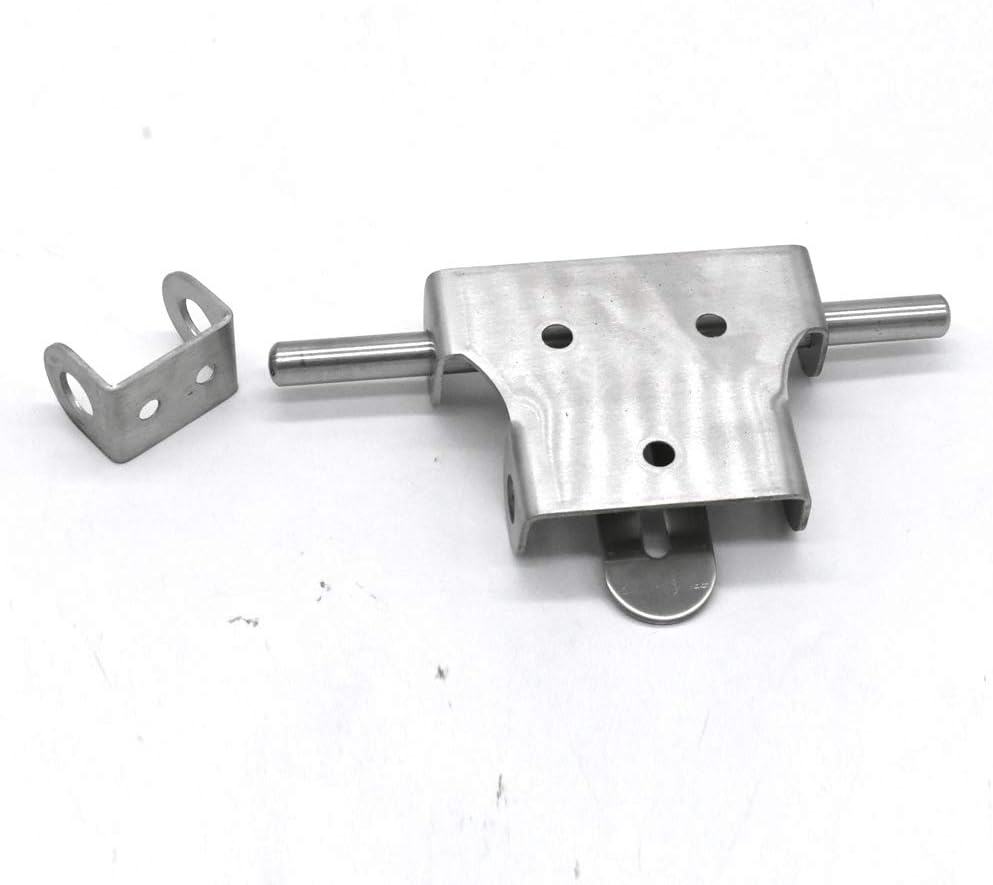 6" Heavy-Duty Stainless Steel Sliding Bolt Gate Latch with Padlock Hole - Thickened Barrel Bolt for Doors