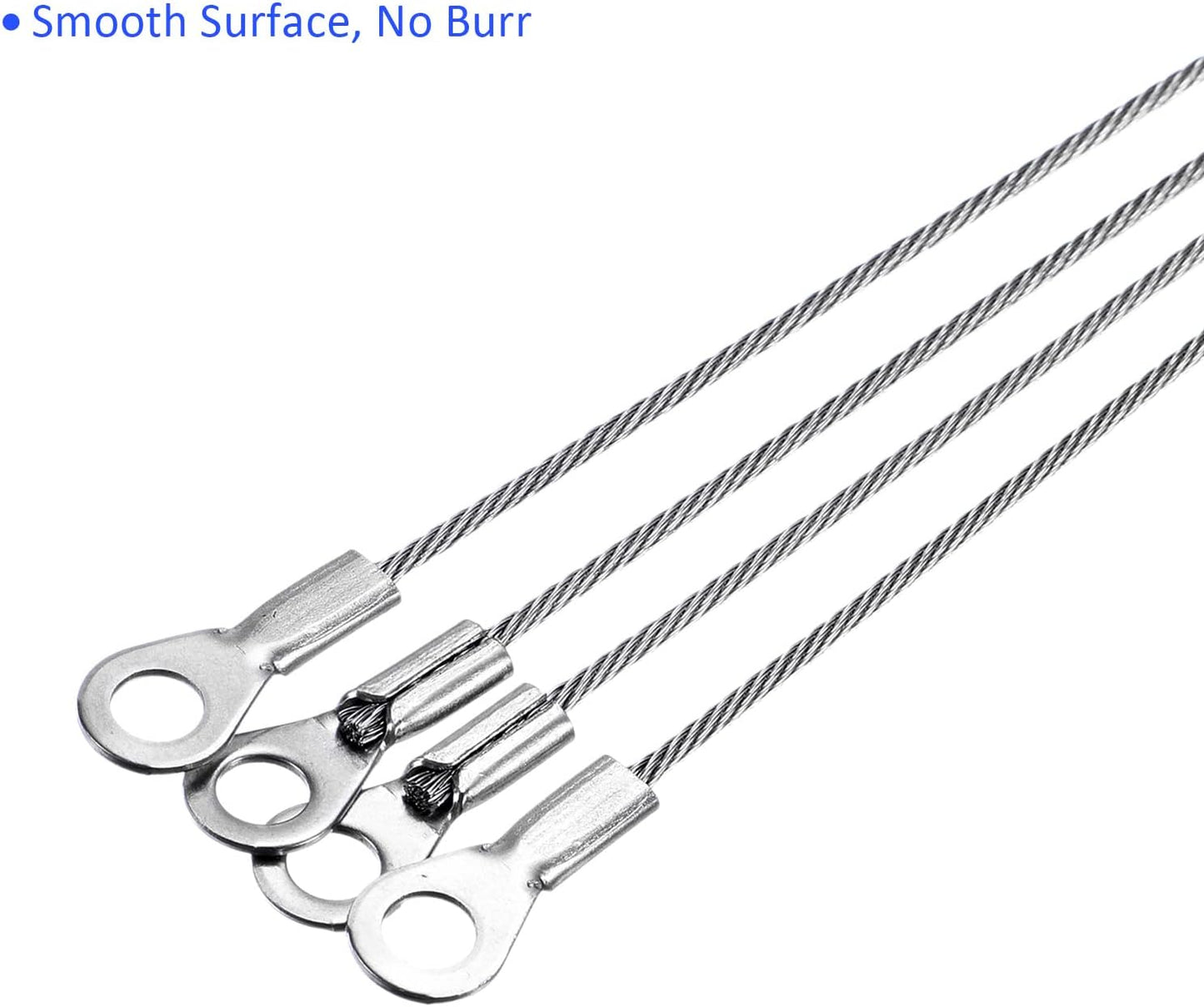 6-pack 2mmx30cm Stainless Steel Lanyard Security Cables for Outdoor Use