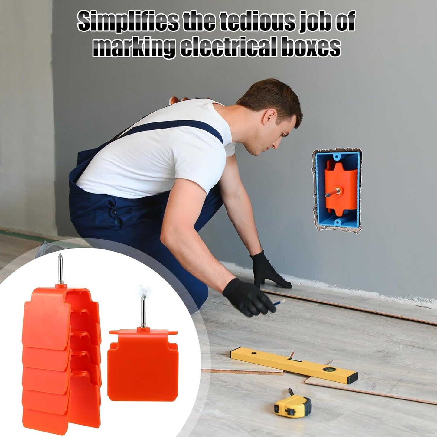 6 Pack Dreyoo Outlet Markers with Metal Tip for Drywall Installation and Wire Protection