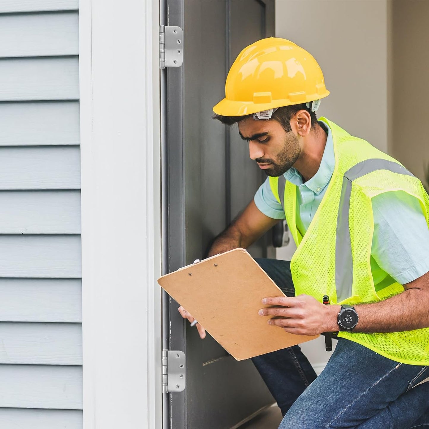 6 Pack Heavy-Duty Stainless Steel Door Hinges for Exterior & Interior Doors, 4.0 x 4.0 Inch with Ball Bearings