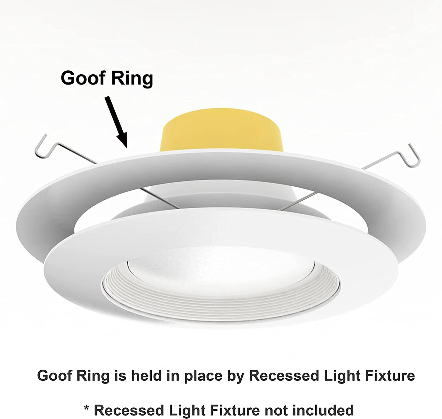 6 Pack Matte White Goof Trim Ring for 10" Recessed Can Lighting - Outer Diameter 10", Inner Diameter 6.2