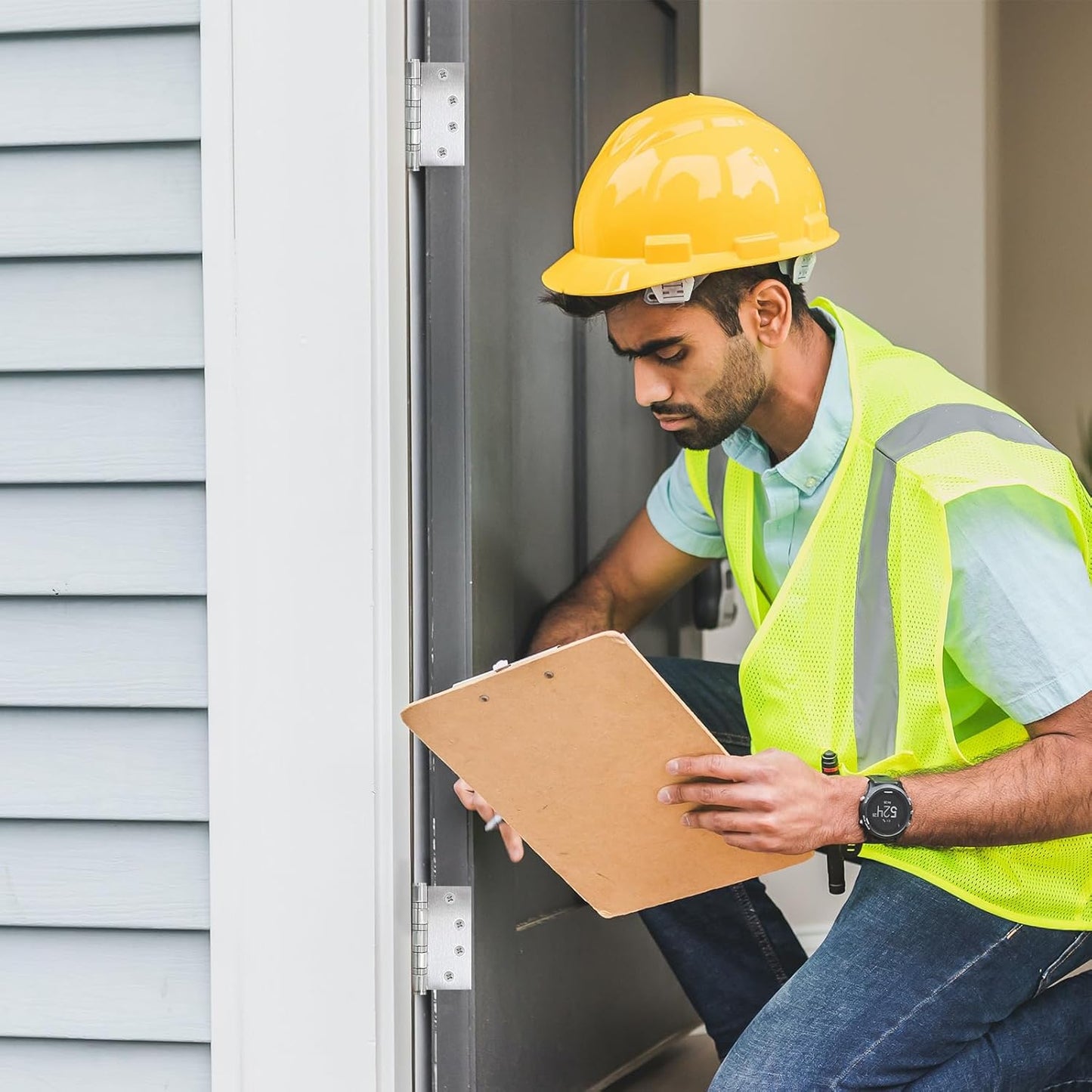 6 Pack Stainless Steel 4'' Door Hinges, Heavy-Duty Ball Bearing with Square Corners for Exterior & Interior Doors