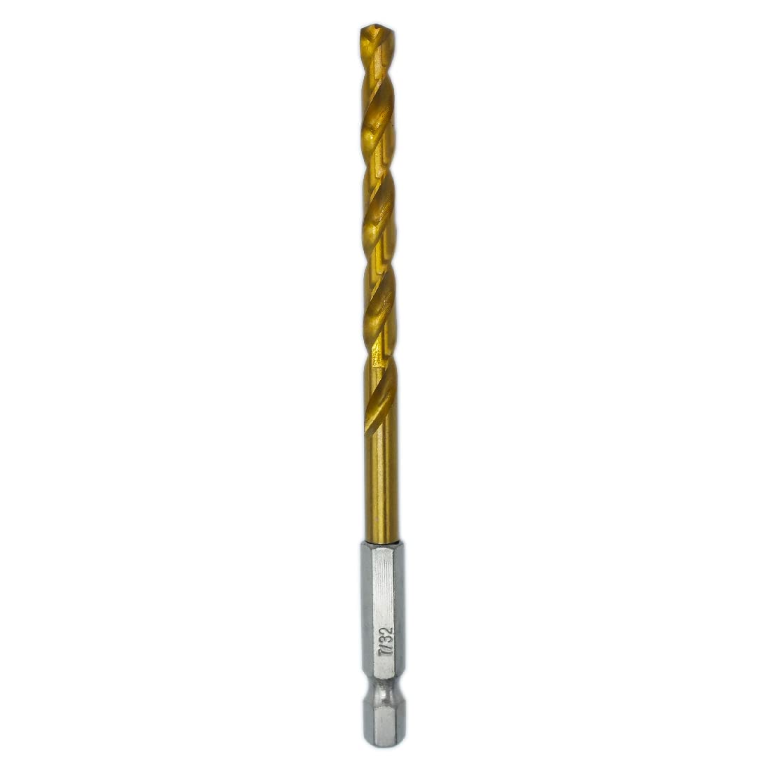 6-Pack Titanium Nitride Coated Drill Bit Set - 7/32-Inch Hex Shank, Premium M2 High Speed Steel for Metal, Plastic, Wood