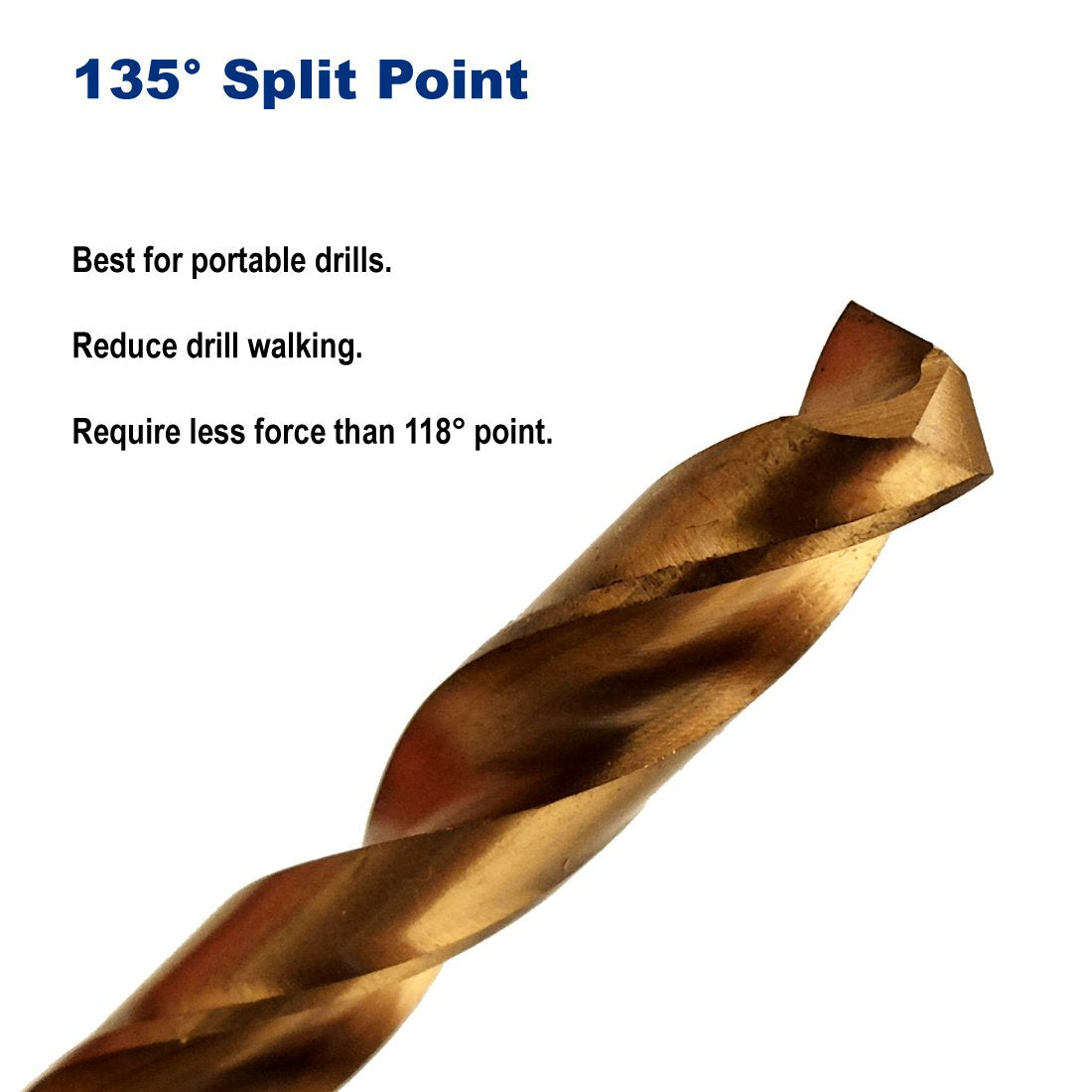 6-Pack Titanium Nitride Coated Drill Bit Set - 7/32-Inch Hex Shank, Premium M2 High Speed Steel for Metal, Plastic, Wood