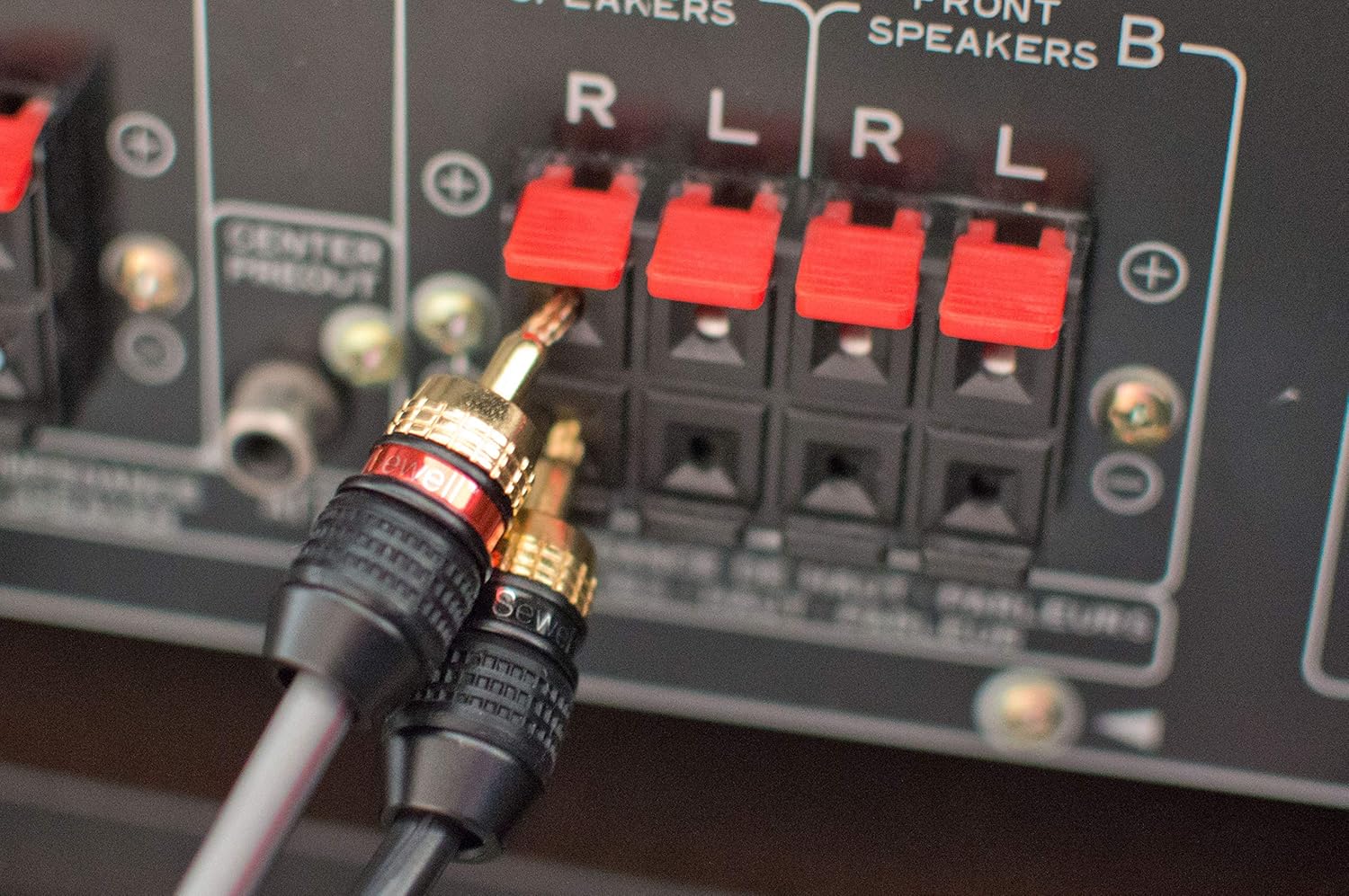 6 Pairs Gold Plated Sewell Deadbolt Flex Pin Banana Plugs for Spring Loaded Speaker Terminals