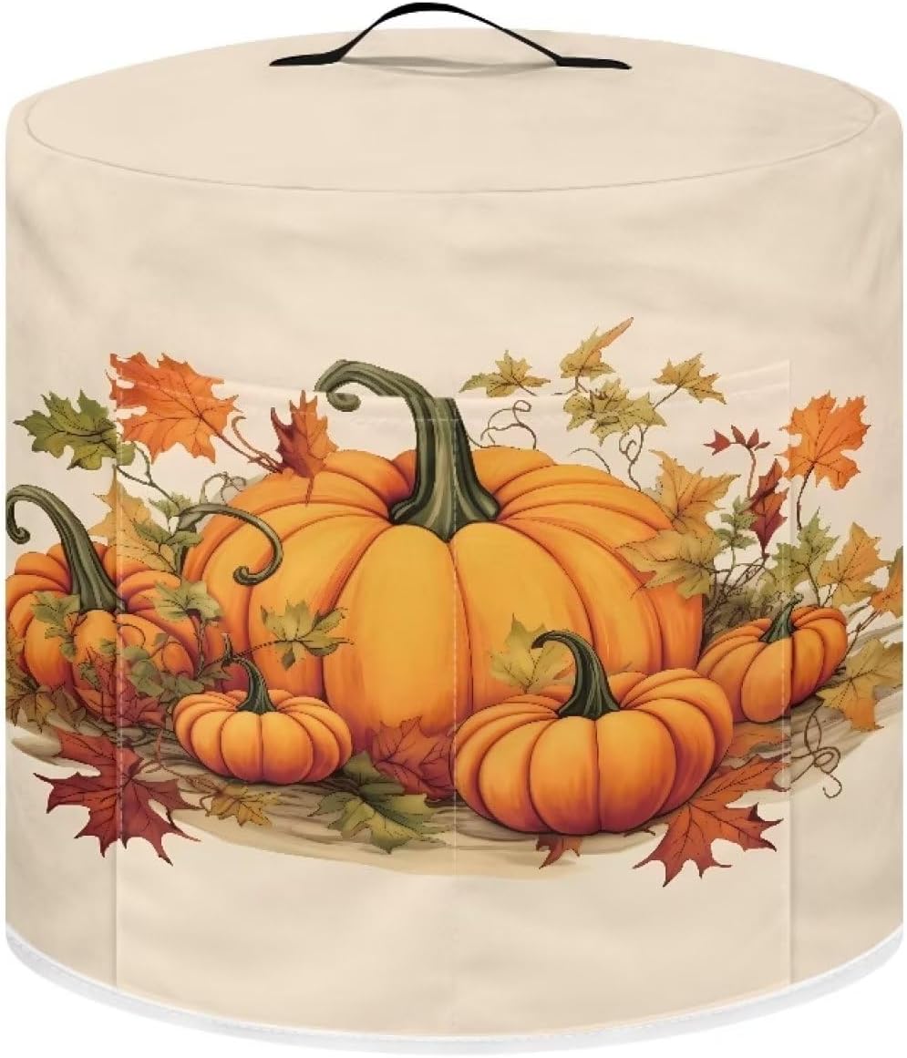 6 Quart Instant Pot, Rice Cooker, Air Fryer Dust Cover w/ Pocket - Stain Resistant, Easy to Clean - Pumpkin Fall Leaf Design