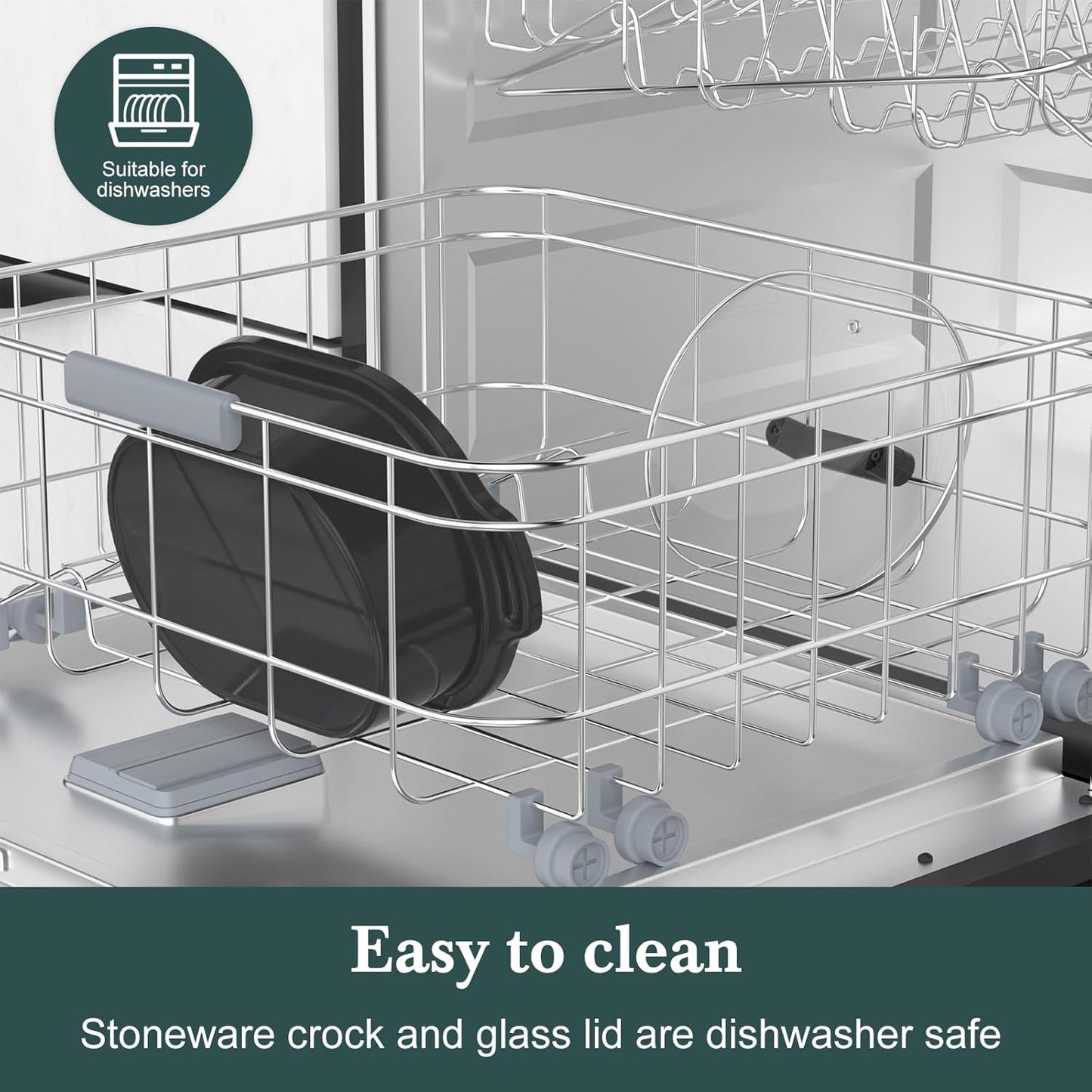 6 Quart Programmable Slow Cooker with Removable Nonstick Pot - Ideal for Family Meals - Serves 6+ - Keep Warm Feature - Olive Color