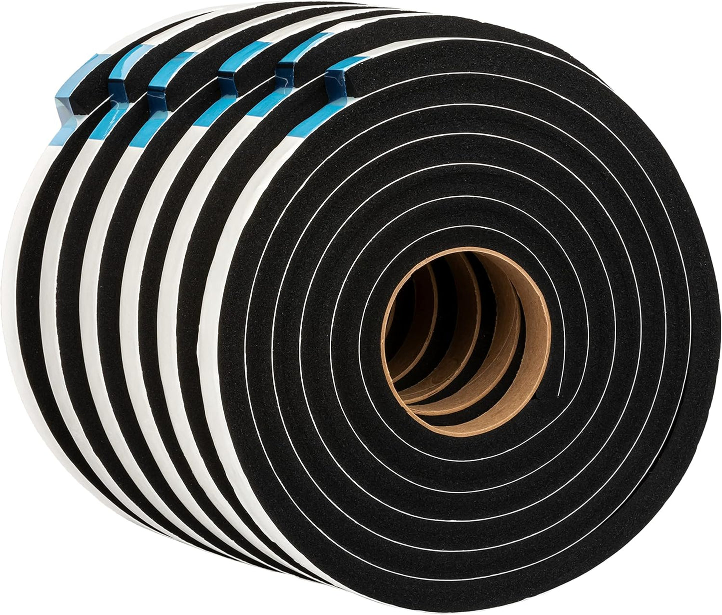 6 Rolls of Duck Brand Self Adhesive Foam Weatherstrip Seal for Extra Large Gaps - 60 Feet Total - Window and Door Seal Strip Foam Tape - 3/4" x 1/2" x 10' - Charcoal