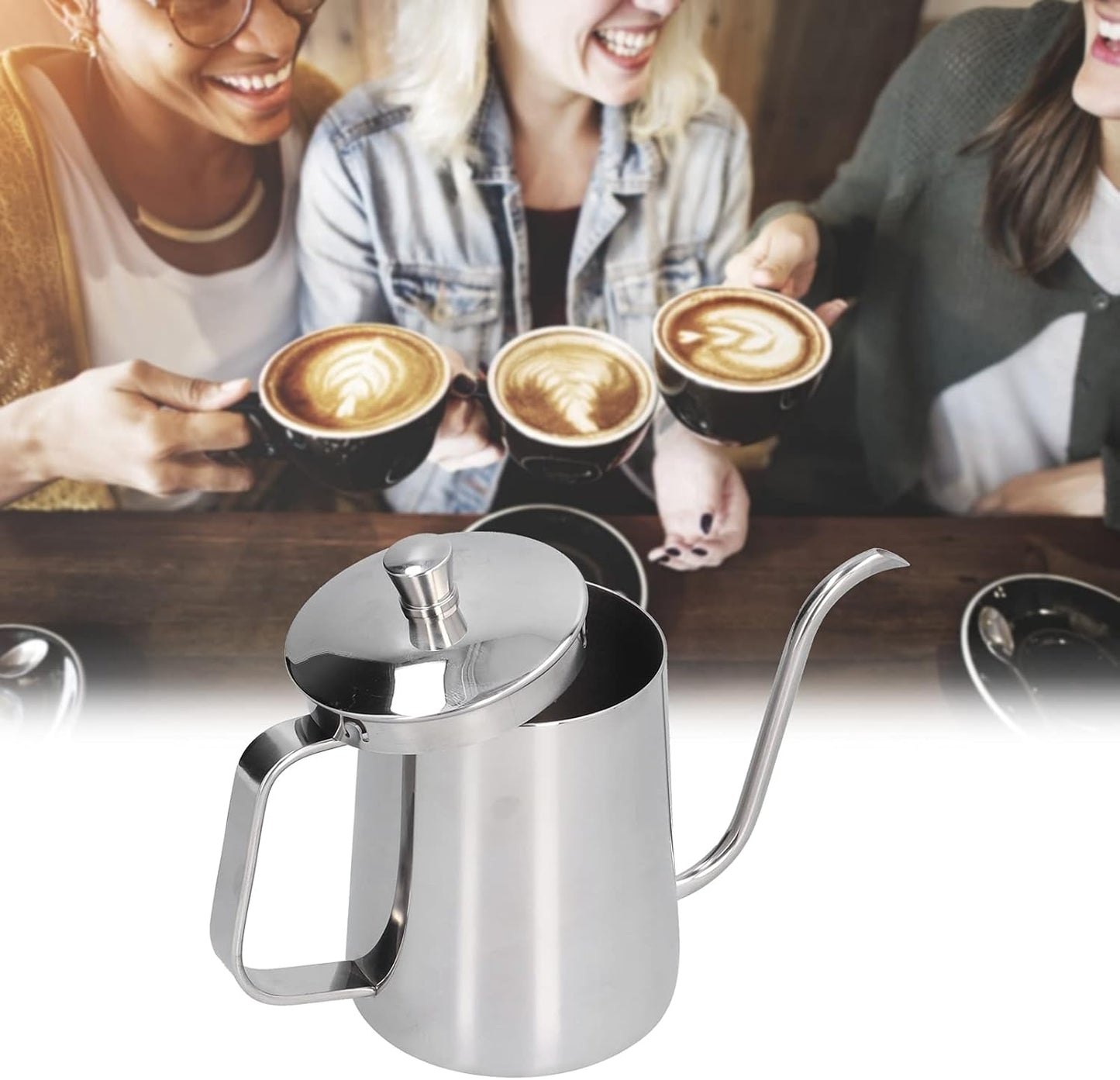 600ml Stainless Steel Gooseneck Coffee Kettle for Home Kitchen - Tea & Pour Over Pot