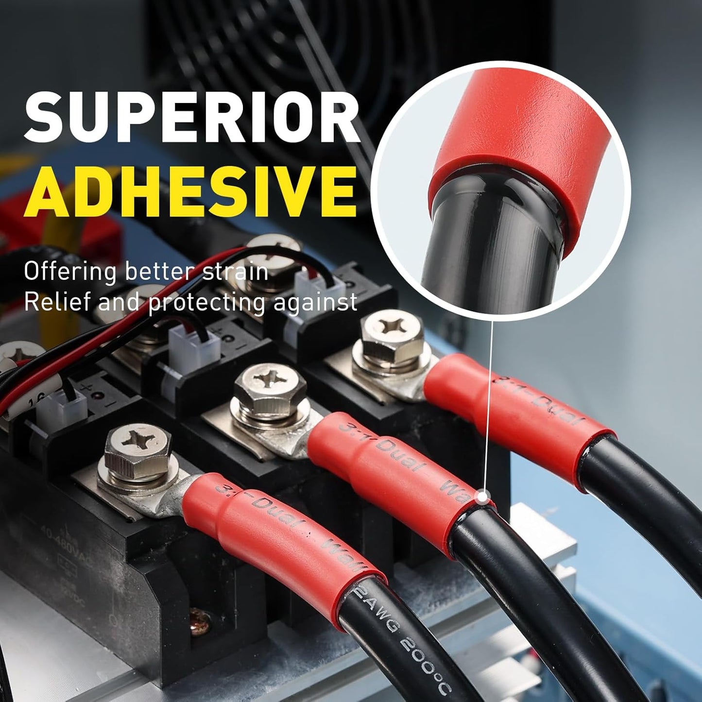 65FT 1/4" Black Heat Shrink Tubing Kit - Adhesive Lined Marine Grade Shrink Tube for Home, Auto, Industrial - 3:1 Shrink Ratio