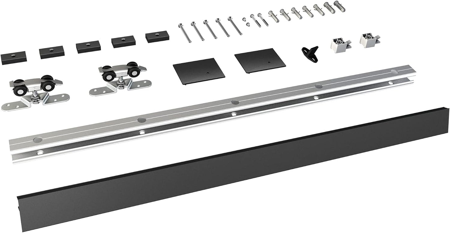 6FT Barn Door Hardware Kit, Black Aluminium Alloy Box Rail Sliding Door Track for Classic Modern Interior Single Wooden Door by JUBEST - WildKart