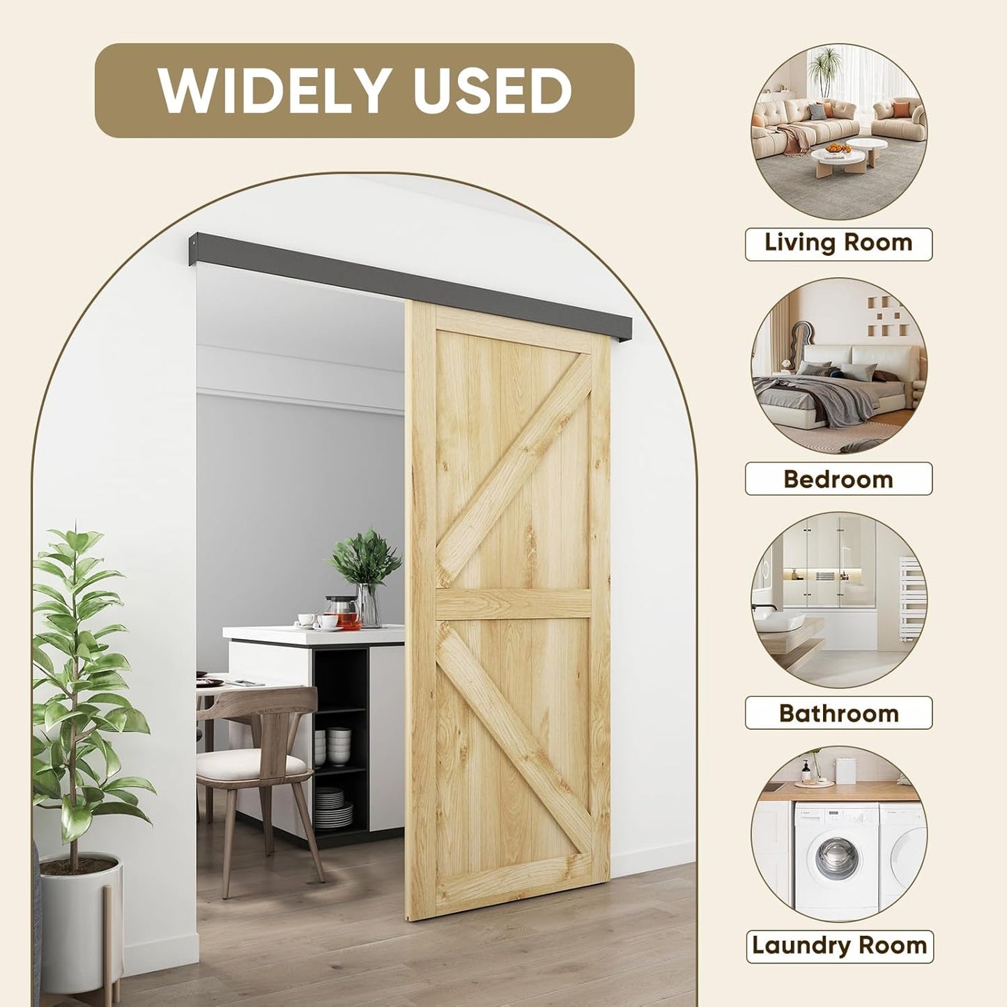 6FT Barn Door Hardware Kit, Black Aluminium Alloy Box Rail Sliding Door Track for Classic Modern Interior Single Wooden Door by JUBEST - WildKart