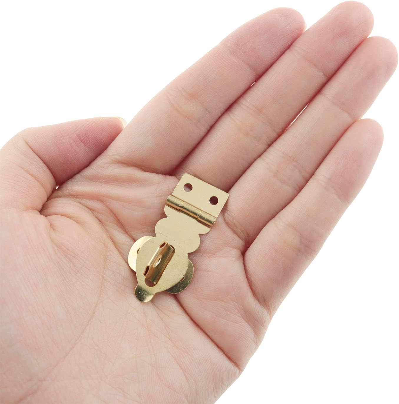 6pcs Brass Solid Padlock Hasp Buckles with Screws for Wooden Boxes, Wine Gifts, Handbags - Furniture Hardware