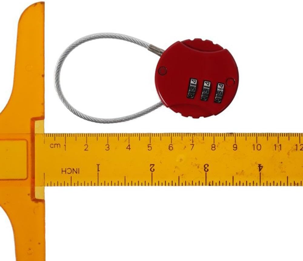 6Pcs Multicolor 3 Digit Combination Locks with Wire Rope for Backpacks, Suitcases, Doors, and Sports Lockers