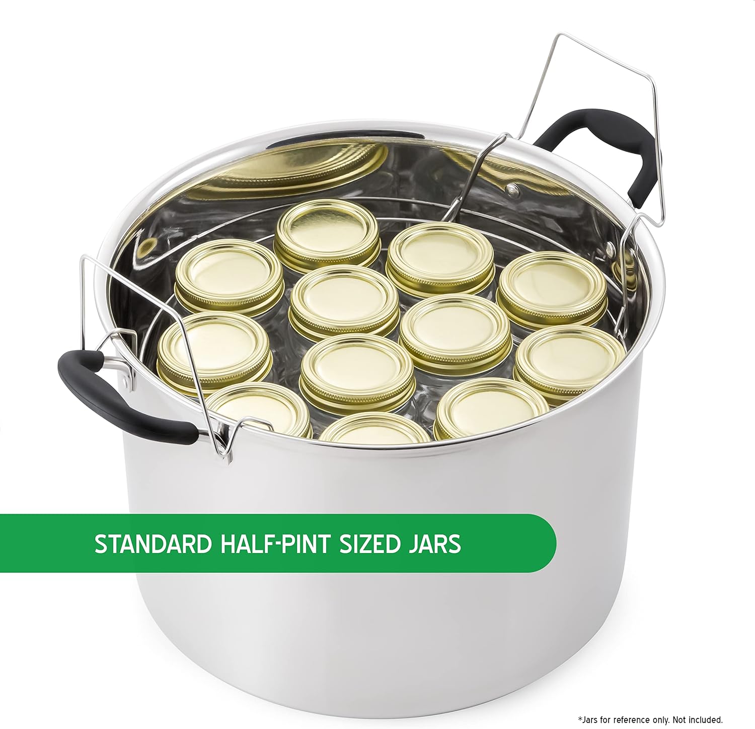 7-Piece Stainless Steel Water Bath Canner Set with Induction Capable 21.5Qt Pot and Accessories
