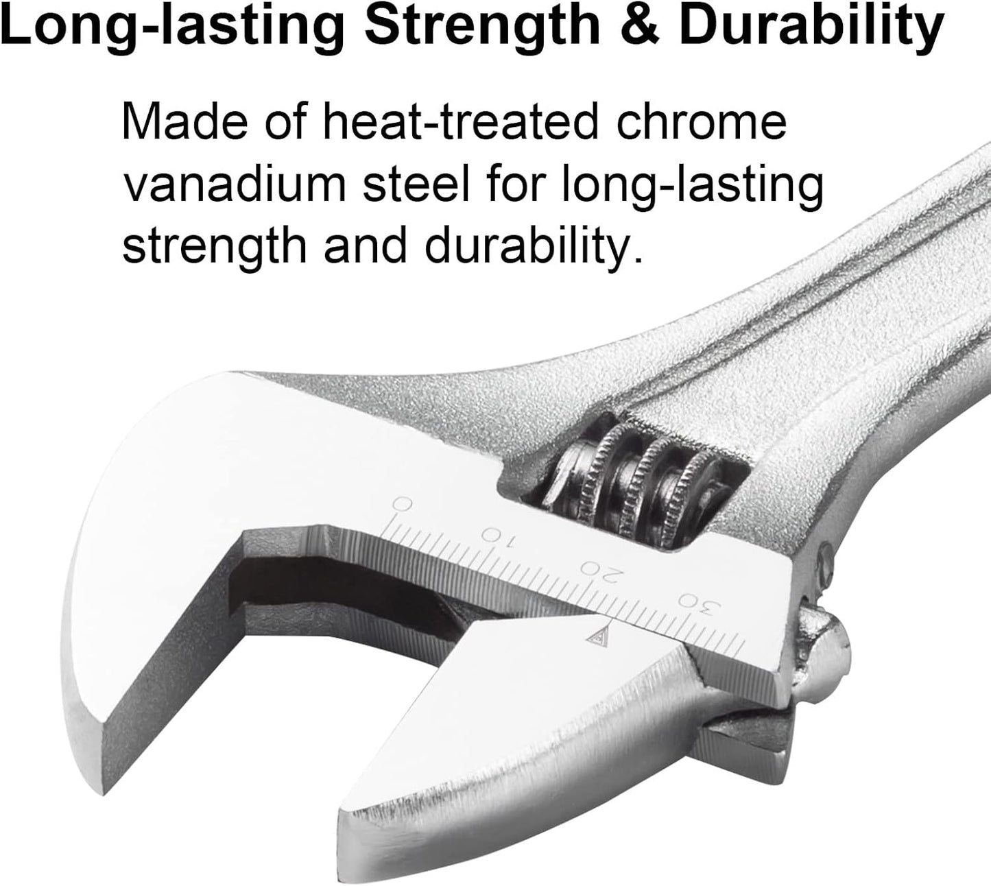 8 Inch Adjustable Wrench with Wide Caliber Opening - Professional Shift Spanner by Jetech